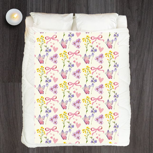 Weiße Wildblume Fleece Blanket (Von Creator hochgeladen)
