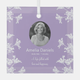 Weiße Wildblume im liebenden Speicher Ornament Aus Glas