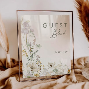 Weiße Wildblume Meadow Ivory Gästebuchsignatur Poster
