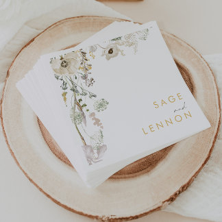 Weiße Wildblume Meadow Wedding Napkins Serviette