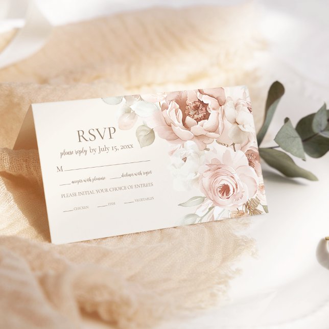 Weiße Wildblume Meadow Wedding RSVP Karte (Von Creator hochgeladen)