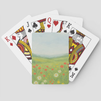 Weiße Wildblume Wiesen Landschaft Spielkarten