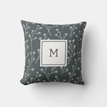 Weiße Wildblumen-Monogramm-Muster