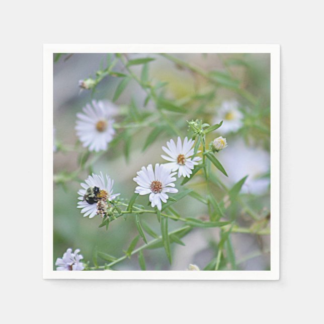 Weiße Wildblumen Serviette (Vorderseite)