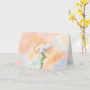 Weiße Wildblumen-Wasserfarben-Kunst-Notizkarte Karte
