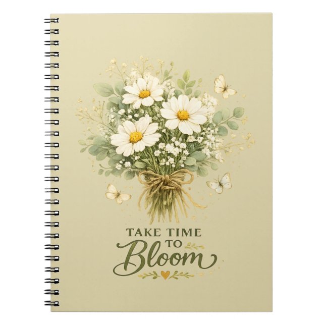 Weiße Wildblumenbouquet Notizblock (Vorderseite)