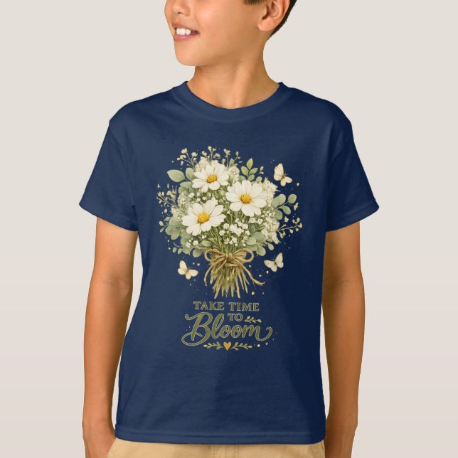 Weiße Wildblumenbouquet T-Shirt (Vorderseite)