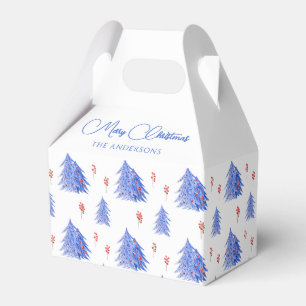 Weiße Winter-Eisblaue Tannen Stechpalmen-Weihnacht Geschenkschachtel