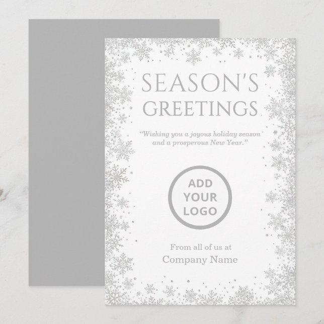 Weiße Winter Glitzer Feiertagskarte (Vorne/Hinten)