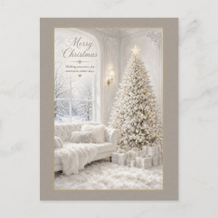 Weiße Wintertage Wohnzimmer Postkarte