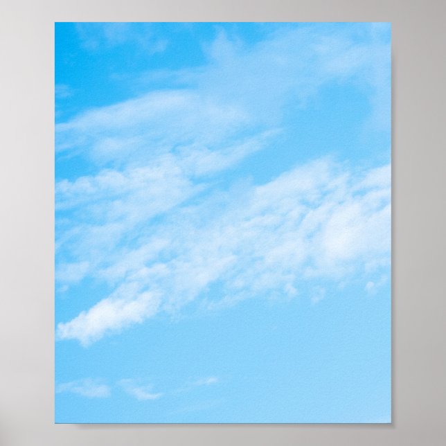 Weiße Wolke auf blauem Himmelshintergrund Poster (Vorne)
