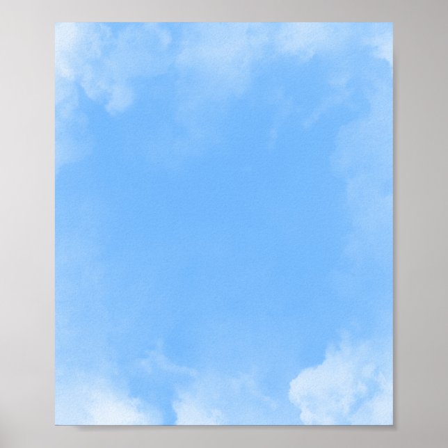 Weiße Wolke auf blauem Himmelshintergrund Poster (Vorne)