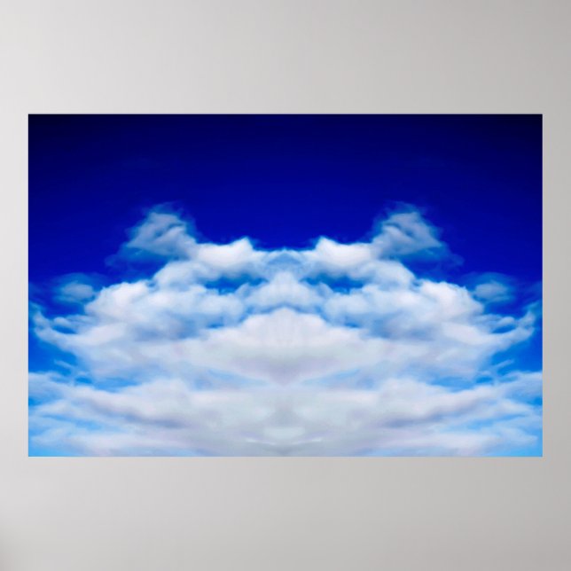 Weiße Wolke gegen blaues Himmelsposter Poster (Vorne)