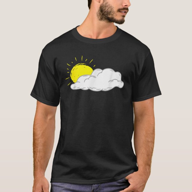 Weiße Wolke mit sonnenstrahlenden Männern Frauen K T-Shirt (Vorderseite)