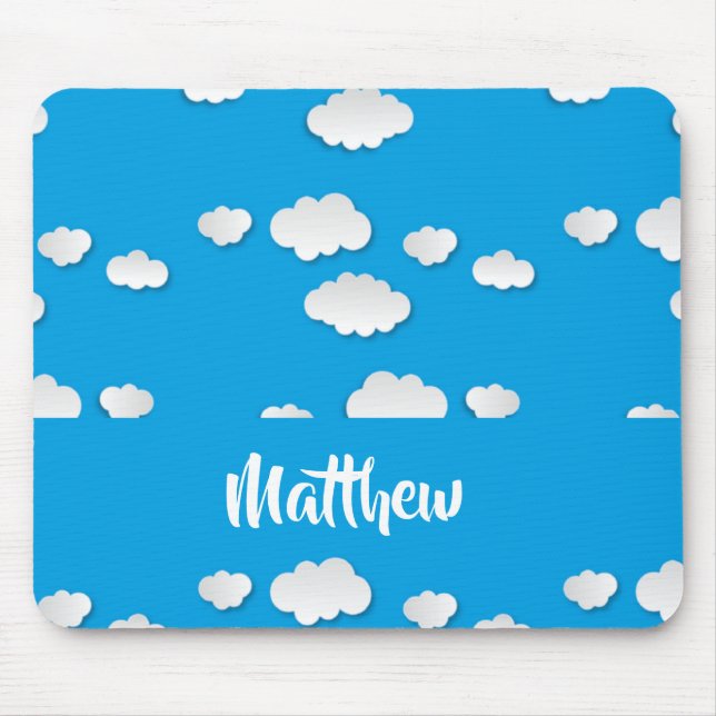 Weiße Wolken auf blau Mousepad (Vorne)