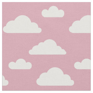 Weiße Wolken auf rosa Stoff von Nicole Janes