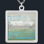Weiße Wolken mit Blick auf die wunderschöne Landsc Versilberte Kette<br><div class="desc">Jennifer Goldberger malte dieses schöne Landschaftsstück. Weiße Wolken überblicken einen phantastischen blauen See,  der von herrlichem Grün umgeben ist. Die Farben sind lebhaft und das Detail ist tadellos. Kaufen Sie jetzt Ihren Druck!</div>
