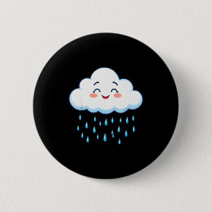 Weiße Wolken Regentropfen Kostüm Weihnachten Hallo Button