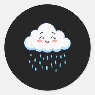 Weiße Wolken Regentropfen Kostüm Weihnachten Hallo Runder Aufkleber