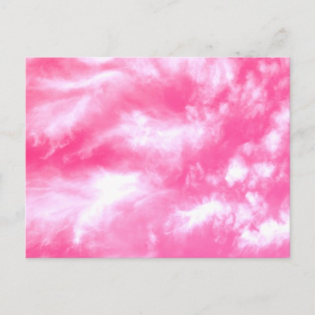 Weiße Wolken rosa Himmel Postkarte (Vorderseite)