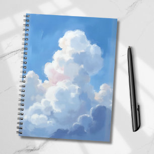 Weiße Wolken Schönes Blaues Himmel Aquarell Notizblock