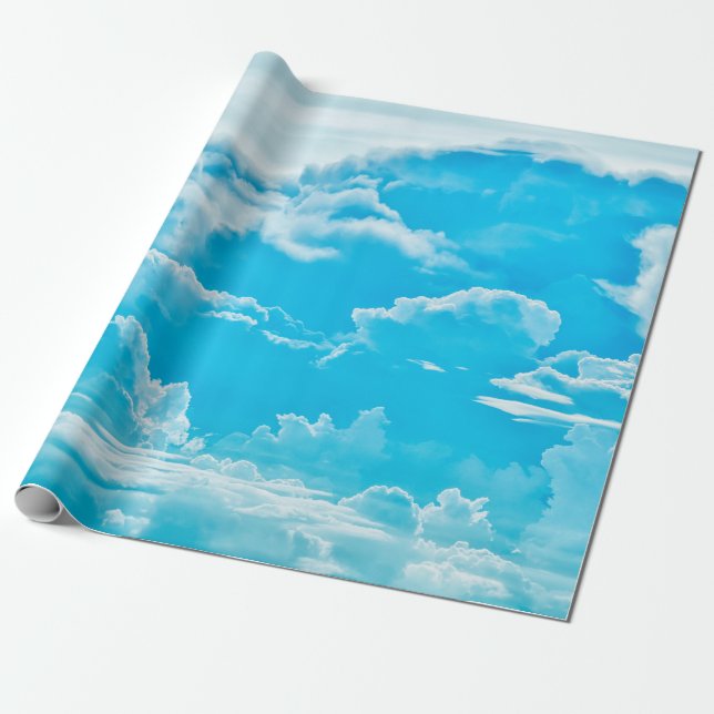 weiße Wolken und hellblauer Himmelshintergrund, Pa Geschenkpapier (Ungerollt)