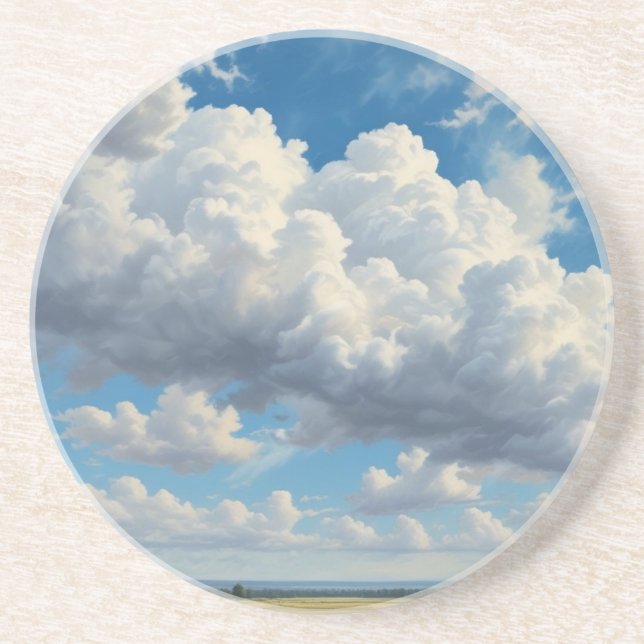 Weiße Wolken und klarer blauer Himmel Getränkeuntersetzer (Vorne)