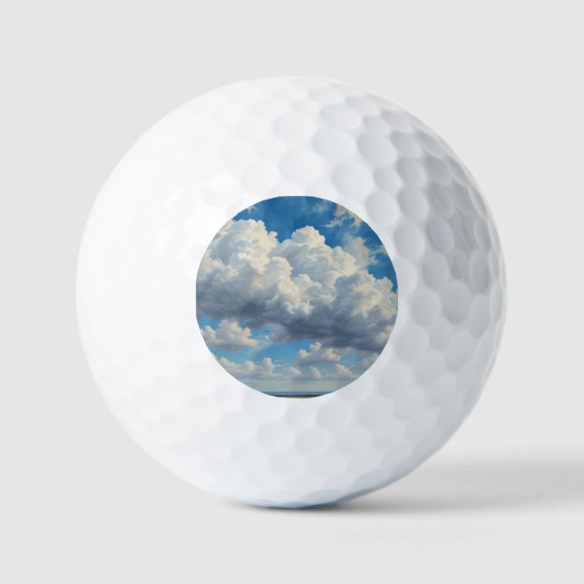 Weiße Wolken und klarer blauer Himmel Golfball (Vorderseite)