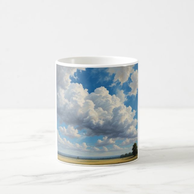 Weiße Wolken und klarer blauer Himmel Kaffeetasse (Mittel)