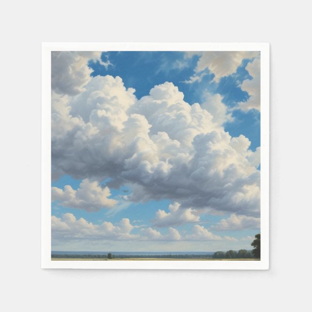 Weiße Wolken und klarer blauer Himmel Serviette (Vorderseite)