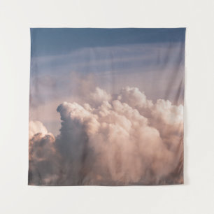 WEIßE WOLKEN UNTER BLAUEN HIMMELN WANDTEPPICH