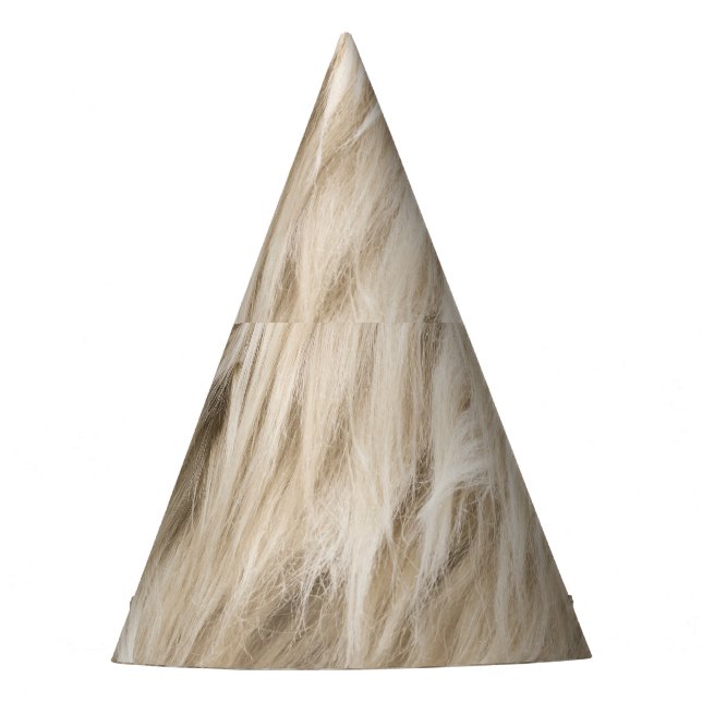 Weiße Wolle Fluffy Textur Hintergrund Partyhütchen (Vorderseite)