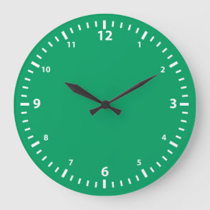 Weiße Zahlenuhr mit Shamrock-Grünem Hintergrund Große Wanduhr