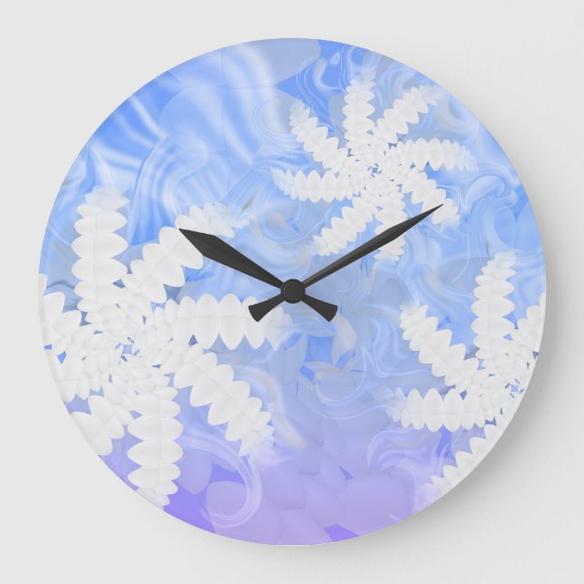 Weiße Zähne Lächeln Blume Spin Dentist Wall Clock Große Wanduhr (Vorderseite)