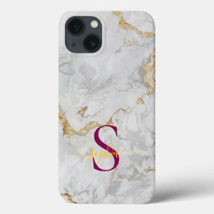 weißen Marmor Gold Glitter Monogramm Case-Mate iPhone Hülle
