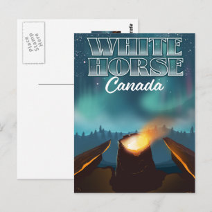 Weißen Pferd Kanada Reiseplakat Postkarte