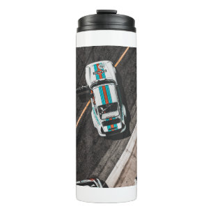 weißen Rennwagen Thermosbecher