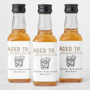 Weißen Whiskey zum Geburtstag - gereift bis zur Vo Alkoholflaschenetikett