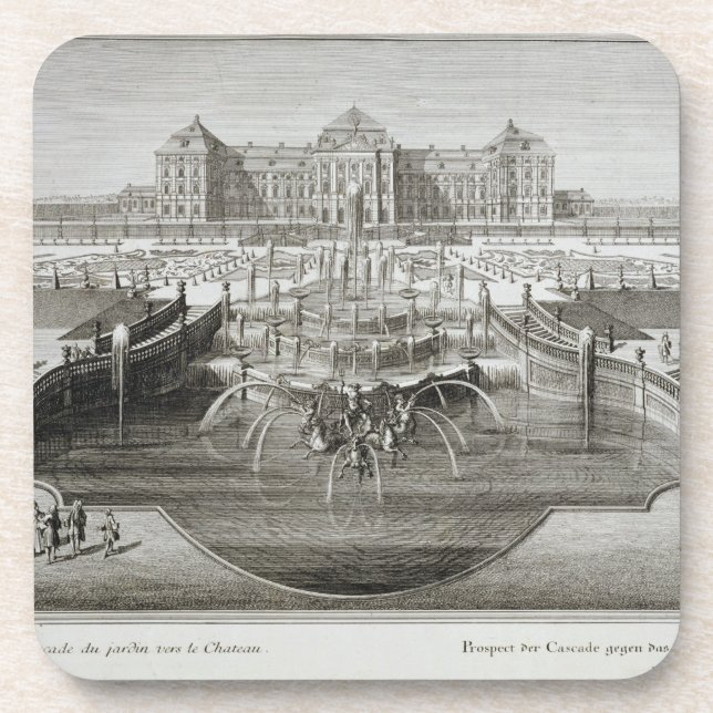 Weissenstein, Ansicht in Richtung zum Schloss vom Getränkeuntersetzer (Vorderseite)