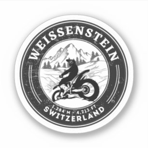 Weißenstein jura Alpes - Schweizer Alpen - Motorra Aufkleber