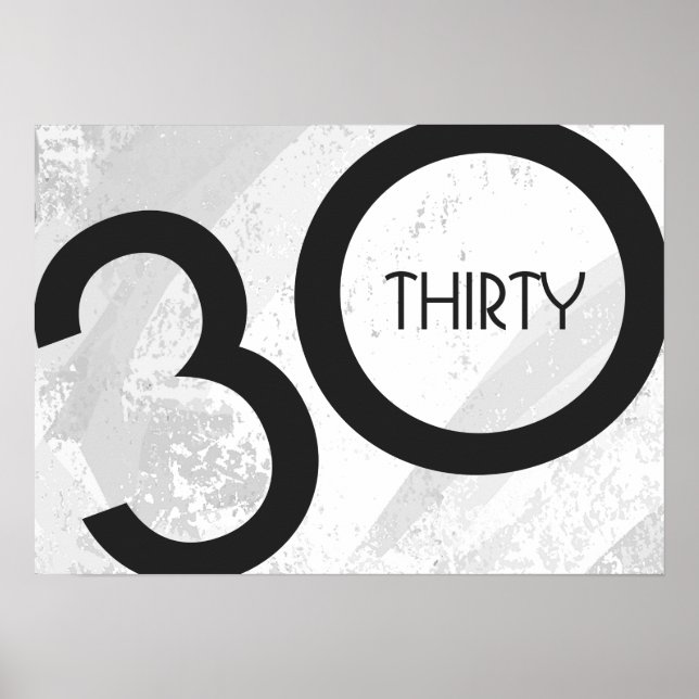 Weißer 30. Geburtstag Poster (Vorne)