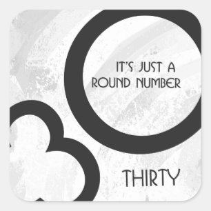 Weißer 30. Geburtstag Quadratischer Aufkleber