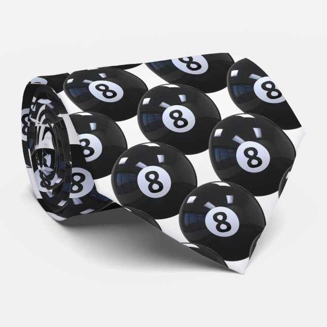 Weißer 8 Ball Billard Pool Spieler Cool Krawatte (Gerollt)