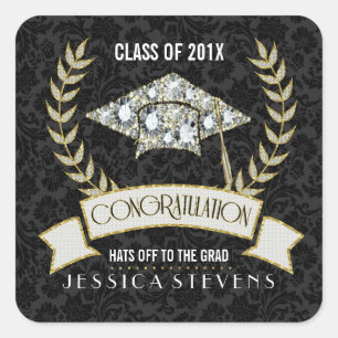 Weißer Abschluss Quadratischer Aufkleber