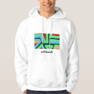 weißer abstrakter Kapuze Hoodie
