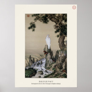 Weißer Adler & Kiefer - Lang Shining, Qing-Dynasti Poster
