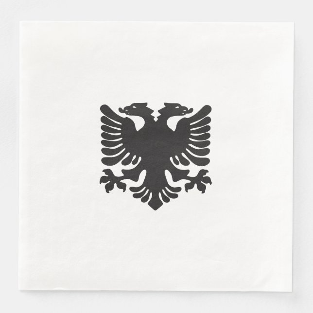 Weißer Adler und Schwarzer Albanischer Adler Napki Serviette (Vorderseite)