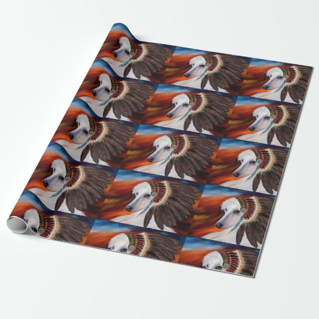 Weißer Afghane Geschenkpapier (Ungerollt)