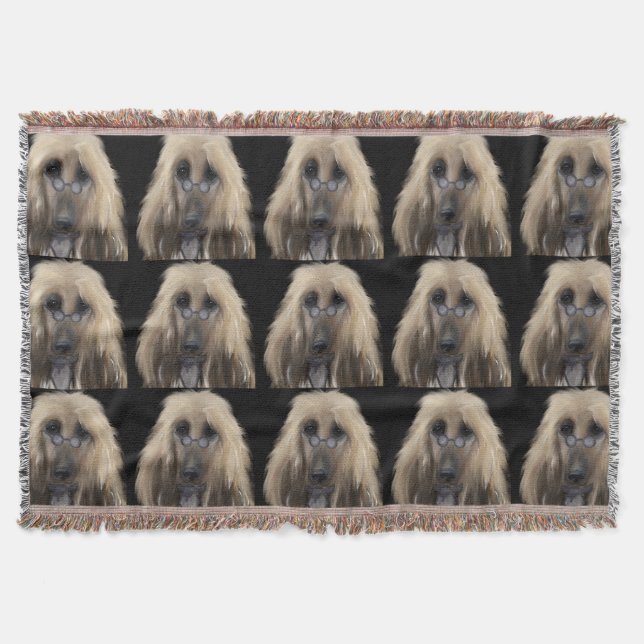 Weißer Afghane Windhund    Decke (Vorderseite)