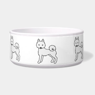 Weißer Alaskan Klee Kai Süßer Cartoon-Hund Napf